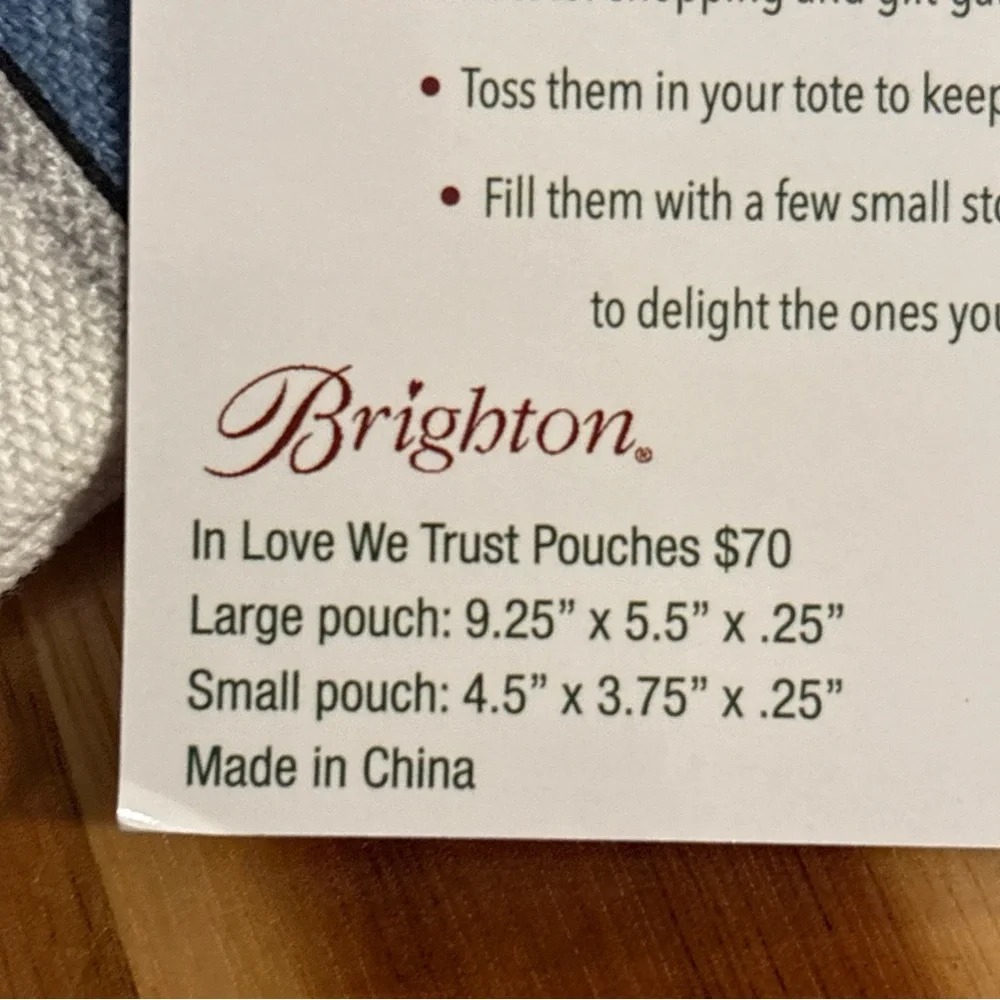 Brighton "In Love We Trust" Pouch 2 Piece Set, Fashionista Collection 2019 - NWT - Picture 9 of 9
